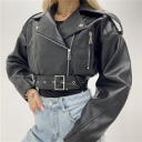 chiodo effetto pelle crop grease